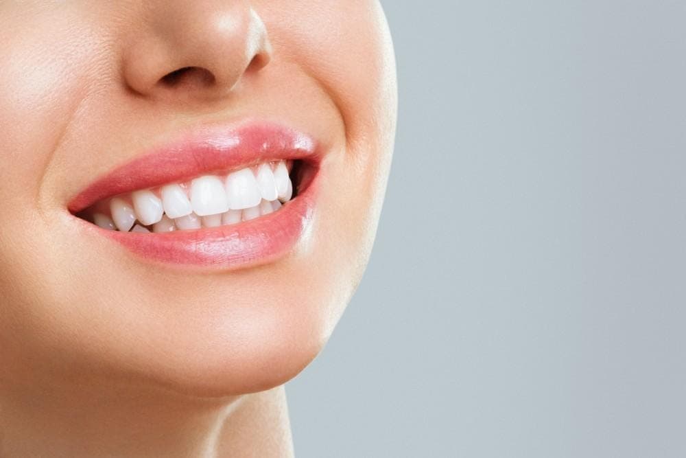 Close-up of a woman's bright, even smile